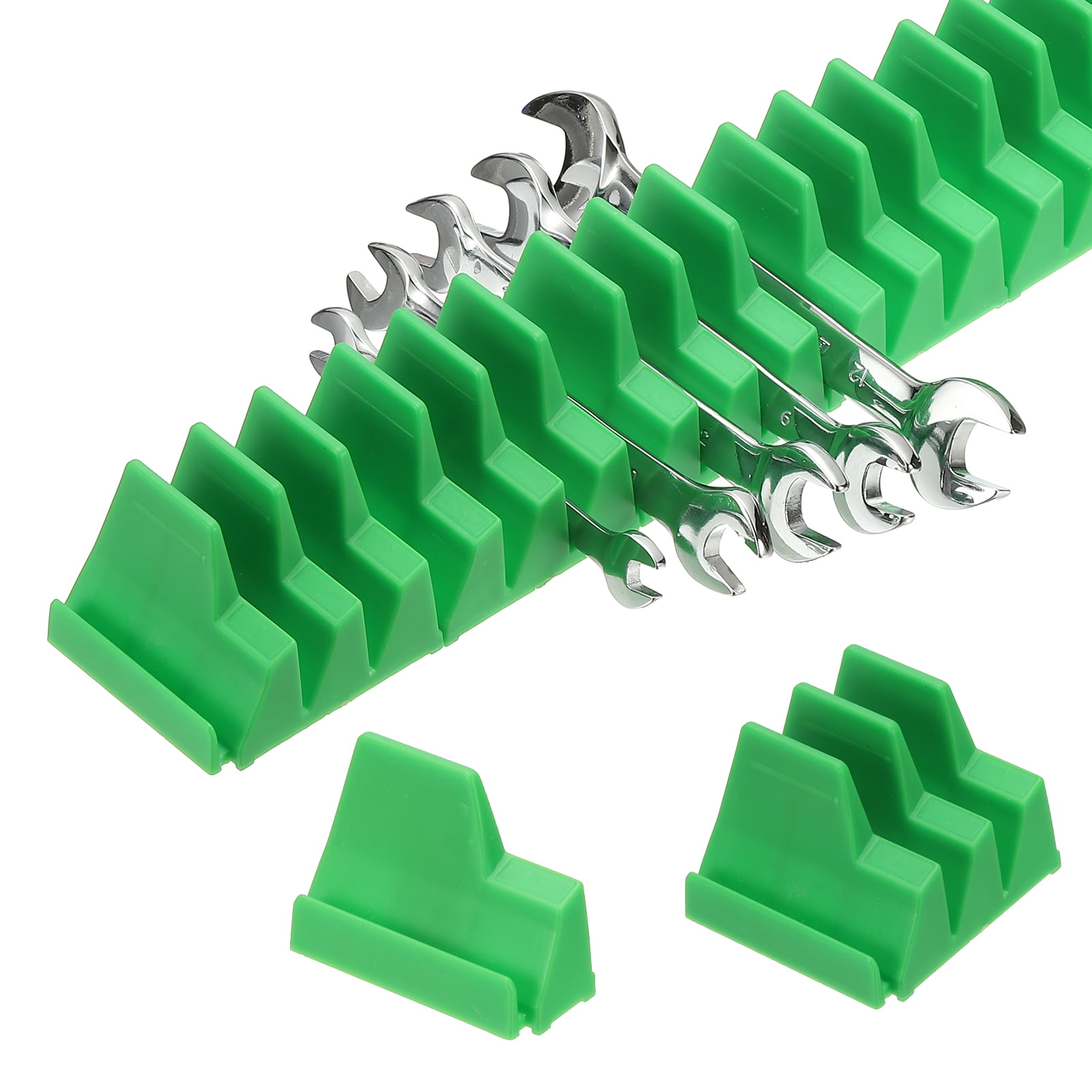 23pcs Magnetic Wrench Organizer for Tool Box, Magnetic Modular Wrench Organizer Holder Toolbox Universally for 23 Tools Drawer Chest Ratcheting Offset Wrenches, Green