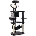 thumbnail image 1 of PawHut Multi-Level Plush Cat Tree for Large Cats Adult, 60" H, Dark Grey, 1 of 8