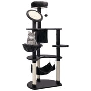PawHut Multi-Level Plush Cat Tree for Large Cats Adult, 60" H, Dark Grey