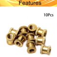 thumbnail image 4 of Wekity Knurled Insert Nuts, Female Thread Brass Embedment Nut M4x6mm H x 6mm OD Heat Set Insert Nut for Printing 3D Printer and More Projects 10Pcs-0621, 4 of 5