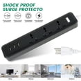 thumbnail image 1 of Barre d'Alimentation Extérieure Étanche avec 3 Ports Usb et 3 Prises CA, Ports de Recharge Rapide, Cordon d'Extension, Prise Plate, Protection contre les Surcharges, 1 of 7