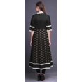 thumbnail image 4 of Bimba Kurtis Indiennes Noires à Carreaux et à Blocs Floraux pour Femmes, Kurti Anarkali Imprimée Ligne A, Robe Ethnique Décontractée - Très Petit, 4 of 5
