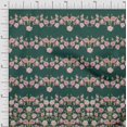 thumbnail image 1 of Soimoi Green Rayon Crepe Fabric Flowerpecker & Floral Panel Printed Fabric 1 Yard 46 Inch Wide, 1 of 1