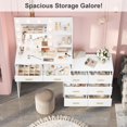 thumbnail image 3 of Yiwa Large Vanity Table with Lighted Mirror, 8 Storage Drawers, 2-Tier Shelves, 3 Lighting Modes for Bedroom, 3 of 7