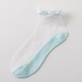 thumbnail image 1 of Women Casual Cute Solid Floral Mesh Splice Breathable Short Socks, 1 of 3