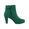thumbnail image 3 of Unique Bargains Bottines à Plateforme à Talon Épais pour Femme Vert (Taille 8), 3 of 7