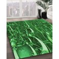 thumbnail image 3 of Ahgly Company Tapis d'Intérieur Rectangulaire Transitionnel Vert Émeraude Profond Lavable à la Machine, 7 Pieds x 9 Pieds, 3 of 7