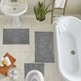thumbnail image 4 of Boovnll Bathroom Rugs Set of 3, Super Absorbent Soft Chenille Solid Color Toilet Mat, Bath Mat Non-Slip Backing Quickly Drying for Bathroom, Kitchen, Pool, Bath Mats for Bathroom, 4 of 8