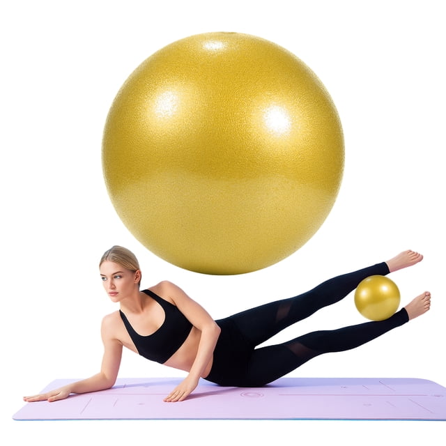 GOGO Exercise Ball for Physical Therapy, Yellow Pilates Ball 9 Inch Mini Yoga Balls for Stability Balance Barre Core Stretching