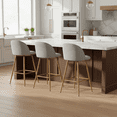 thumbnail image 3 of Homy Casa Modern Set of 4 Swivel Bar Stool, Comfortable 360 Degree Upholstered Seat, Stylish Fabric with Metal Legs, 3 of 10