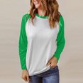 thumbnail image 2 of Timegard Hauts pour Femmes à Manches Longues Col Ras du Cou T-Shirts à Blocs de Couleur Automne Décontractés Confortables Amples Hauts, 2 of 7