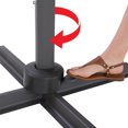 thumbnail image 3 of CorLiving 11.5ft Deluxe Offset Tilting Rotating Patio Umbrella with Aluminum Frame & Deluxe Base Weights, 3 of 9