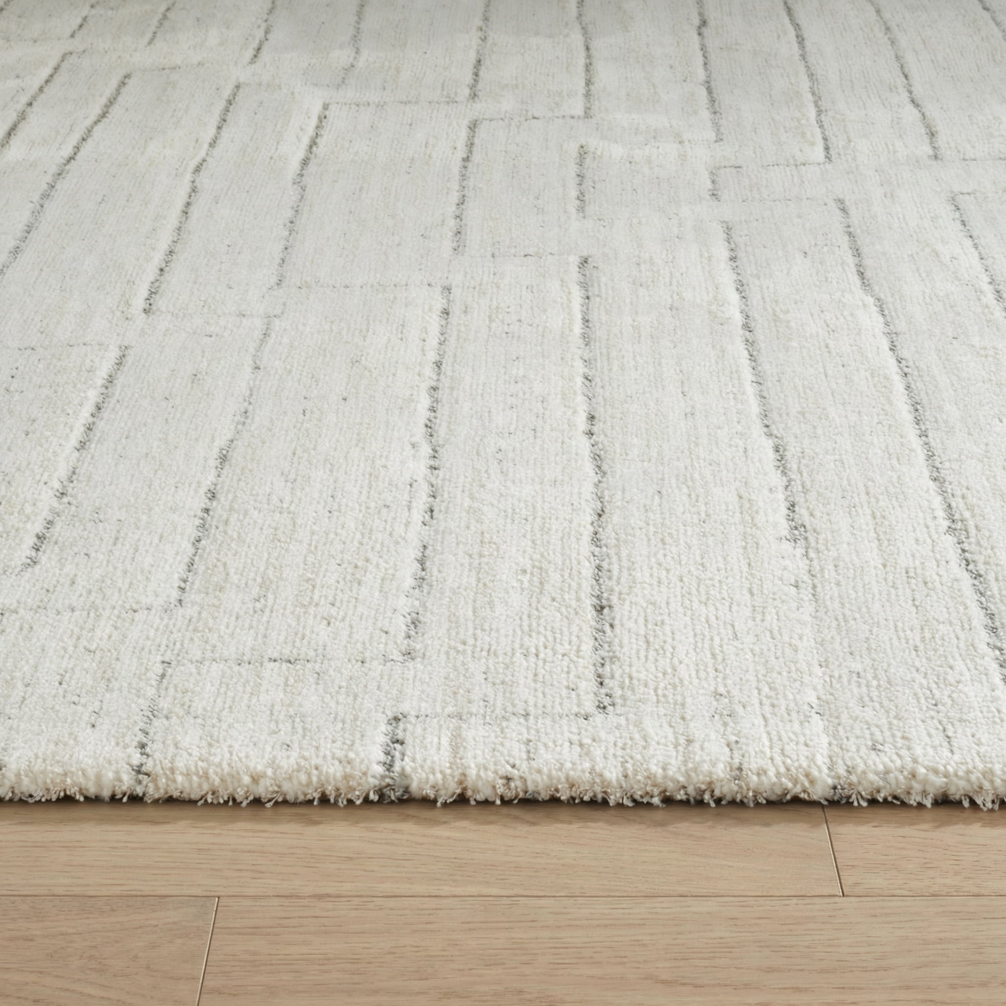 Tapis d'interieur abstrait Rug Branch Casa, beige creme, moderne - Salon, chambre, salle à manger et cuisine