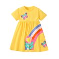 thumbnail image 2 of KYAIGUO Robe Décontractée en Coton pour Bébé Fille Manches Courtes Imprimé Dessin Animé Robes Enfants Jupe Princesse pour 2-7 Ans, 2 of 9