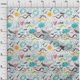 thumbnail image 3 of oneOone Rayon White Fabric Ocean Life Craft Projects Decor Fabric Printed By The Yard 56 Inch Wide, 3 of 5