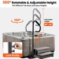 thumbnail image 4 of Hot Tub Handrail, 360° Rotatable Spa Side Handrail with 35"～57 in Adjustable Height, Hot Tub Hand Rail with Slide-Under Base and Non-Slip Grip for Indoor, 4 of 14