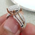thumbnail image 2 of 925 Sterling Silver Two Tone Diamond Engagement Wedding Band Ring, 2 of 2