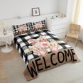 thumbnail image 4 of Erosebridal Rabbit Floral Bedding Comforter Set, Buffalo Geometry Comforter Sets , Rustic Farmhouse Reversible Down Comforter, Lightweight Bedroom Decoration, 2pcs, 4 of 8