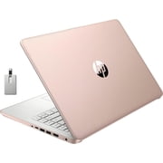 HP Stream 14" HD Laptop, Intel Celeron N4120, 16GB RAM, 128GB eMMC, Intel UHD Graphics, Webcam, 1 Year Office 365, Rose Gold, Win 11 S, 128GB Hotface USB Card