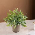 thumbnail image 3 of GUOOL Mini Potted Plants Gray Pulp Pot Small Plastic Greenery Bonsai Artificial Potted Leaves, 3 of 9