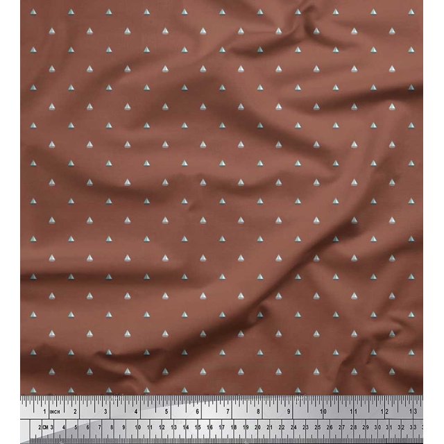 Soimoi Rayon Crepe Fabric Sailboat Shirting Decor Fabric Printed Yard 46 Inch Wide