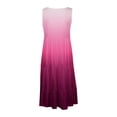 thumbnail image 4 of AherBiu Robe de Plage Grande Taille pour Femmes, Robe d'Été à Dégradé de Couleurs, Froncée, à Volants, Fluide, Midi, Style Camisole, 4 of 5