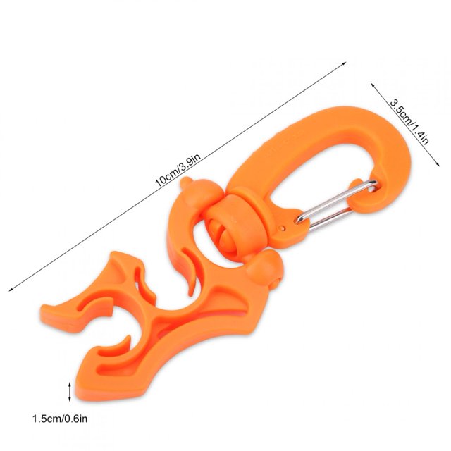 Double BCD Hose Holder, Diving Hose Clip Rotatable Sturdy Plastic With Snap Hook Buckle For Diving Accessories