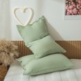 thumbnail image 4 of Move Over Green Tassel Pillowcases Queen with Button Closure, Boho Tassel Pillow Cover Set of 2, 100% Washed Microfiber, 2 Pack, 4 of 8