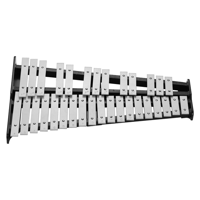 Glockenspiel 32-Note Xylophone Educational Glockenspiel Wooden Base Solid Aluminum Bars with Mallets Percussion Musical Instrument with Carrying Bag for Children Adults