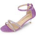 thumbnail image 1 of BLISSFUL STEP Women's Glitter Ankle Strap Stiletto Heel Sandals, 1 of 6