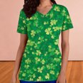 thumbnail image 4 of Mceream Nurse St Patricks Day Shirt for Womens Breathable Plus Size Nurse Working Uniform Shamrocks Print Scrub Tops V Neck Short Sleeve Fun Nursing Uniforms Green S, 4 of 6