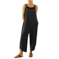 thumbnail image 1 of Birdeem Combinaison Pantalon à Bretelles Sans Manches pour Femme, Mode Été, Unie, Décontractée, avec Boutons et Poches, 1 of 1