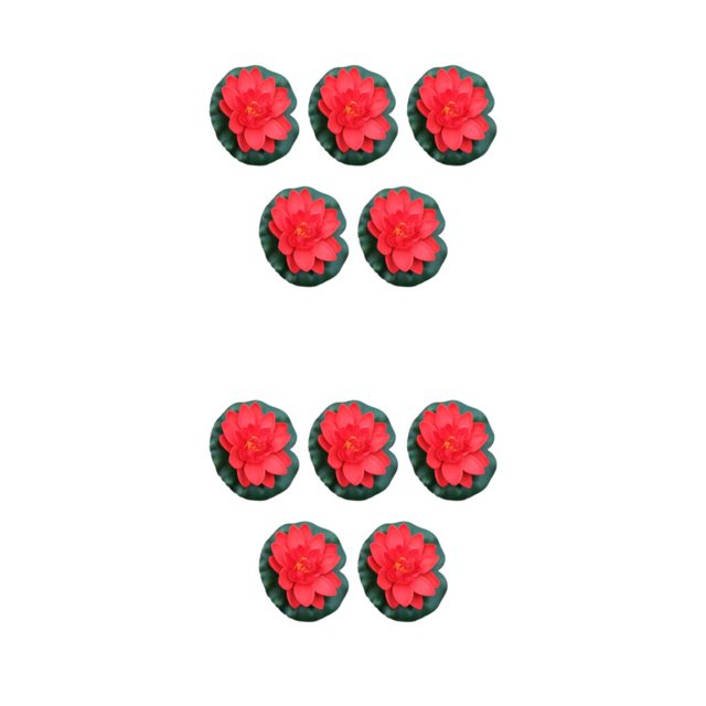 Wweixi 5pcs/set Artificial Lotus Realistic Appearance Easy To Clean Long-lasting bright red 2Set