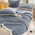 thumbnail image 4 of Bwiyojiz Home & Kitchen Decor Bedding Textiles Blankets Throws 59x40 in Fleece Throw Blanket for Couch Soft Warm Fluffys Cream Solid ColorBlanket Decorative and Giftable Striped, Gifts for Her, Gray, 4 of 6