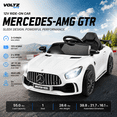 thumbnail image 2 of VOLTZ TOYS Licensed Mercedes-Benz AMG GTR 12V Kids Ride On Car - Electric Sports Car with Remote Control, LED Lights & Music - White, 2 of 8