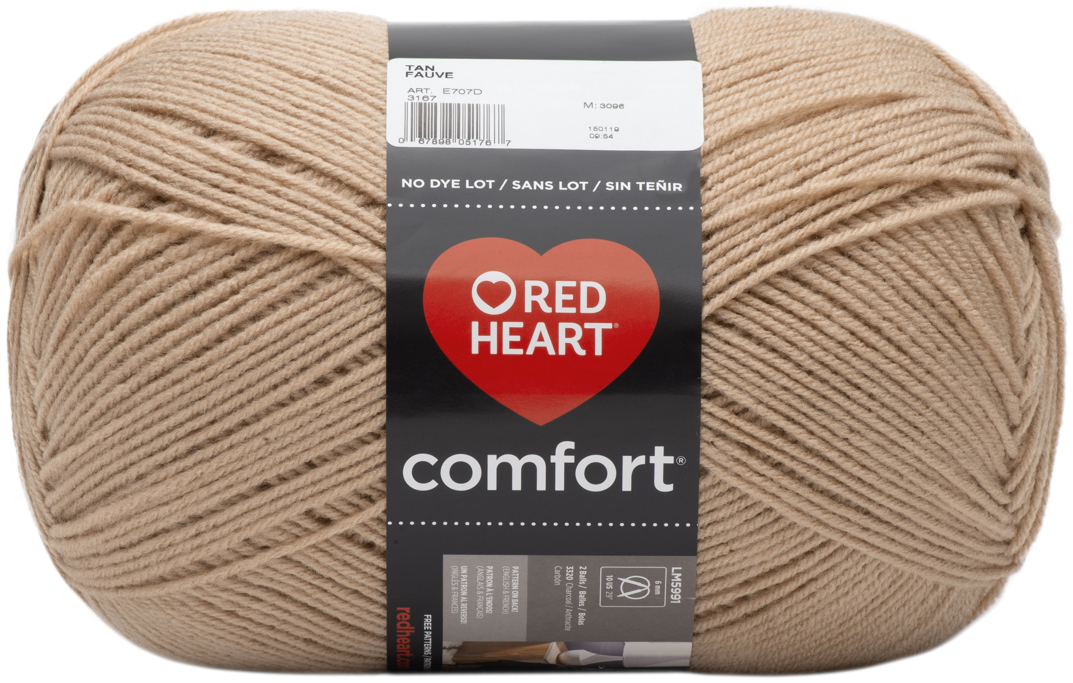 Red Heart® Comfort® Yarn, Solid, Acrylic #4 Medium, 16oz/454g, 867 Yards