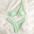 thumbnail image 1 of Cameland Ladies' Sexy Split Shoulder Steel Support Bikini Solid Color Two-piece Swimsuit, 1 of 6