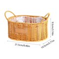 thumbnail image 3 of TopLLC Imitation Rattan Flower Basket Woven Flower Pot Double Ear Oval Storage Basket Flower Arrangement Gift Basket Home Storage Weaved storage basket, 3 of 6