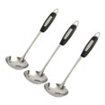 thumbnail image 1 of Unique Bargains Household Kitchen Stainless Steel Soup Cooking Ladle Black Silver Tone 3pcs, 1 of 1