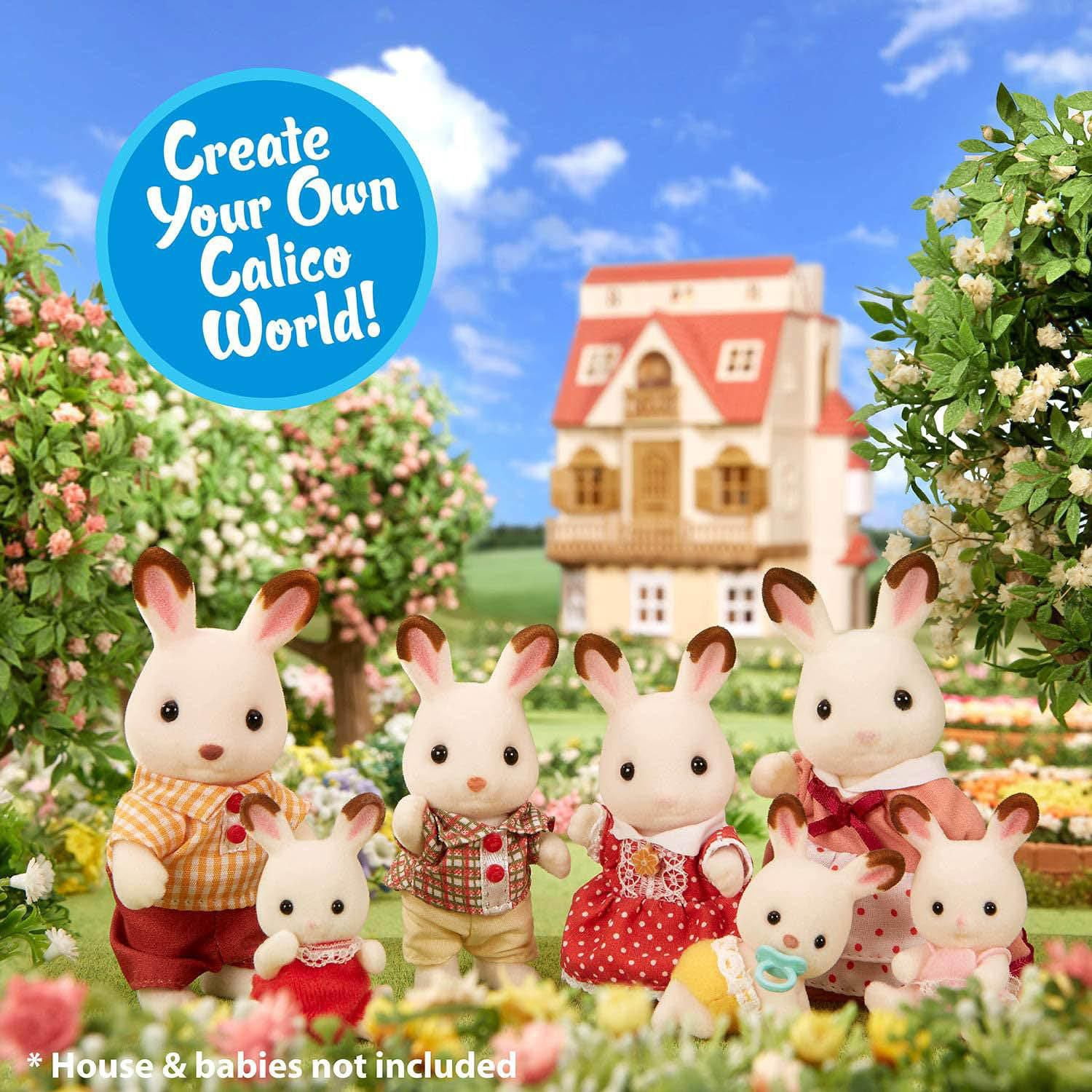 Ensemble de soins pour triplés de Calico Critters, ensemble de jeu pour maison de poupée avec accessoires et 3 figurines