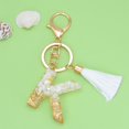 thumbnail image 1 of New White Tassel Letter Key Chain Crystal Drop Pendant Fashionable Bag Key Chain, 1 of 1