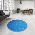 thumbnail image 4 of Ahgly Company Tapis d'Intérieur Lavable en Machine Carré Bleu Transitionnel, 6 Pieds Carré, 4 of 7