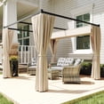 thumbnail image 2 of Outsunny Pergola de Patio 10 Pieds x 10 Pieds avec Auvent Rétractable, Beige, 2 of 10