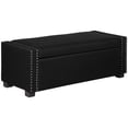 thumbnail image 1 of HOMCOM Modern Upholstered Flip Top Storage Bench Ottoman, Dark Grey, 1 of 10