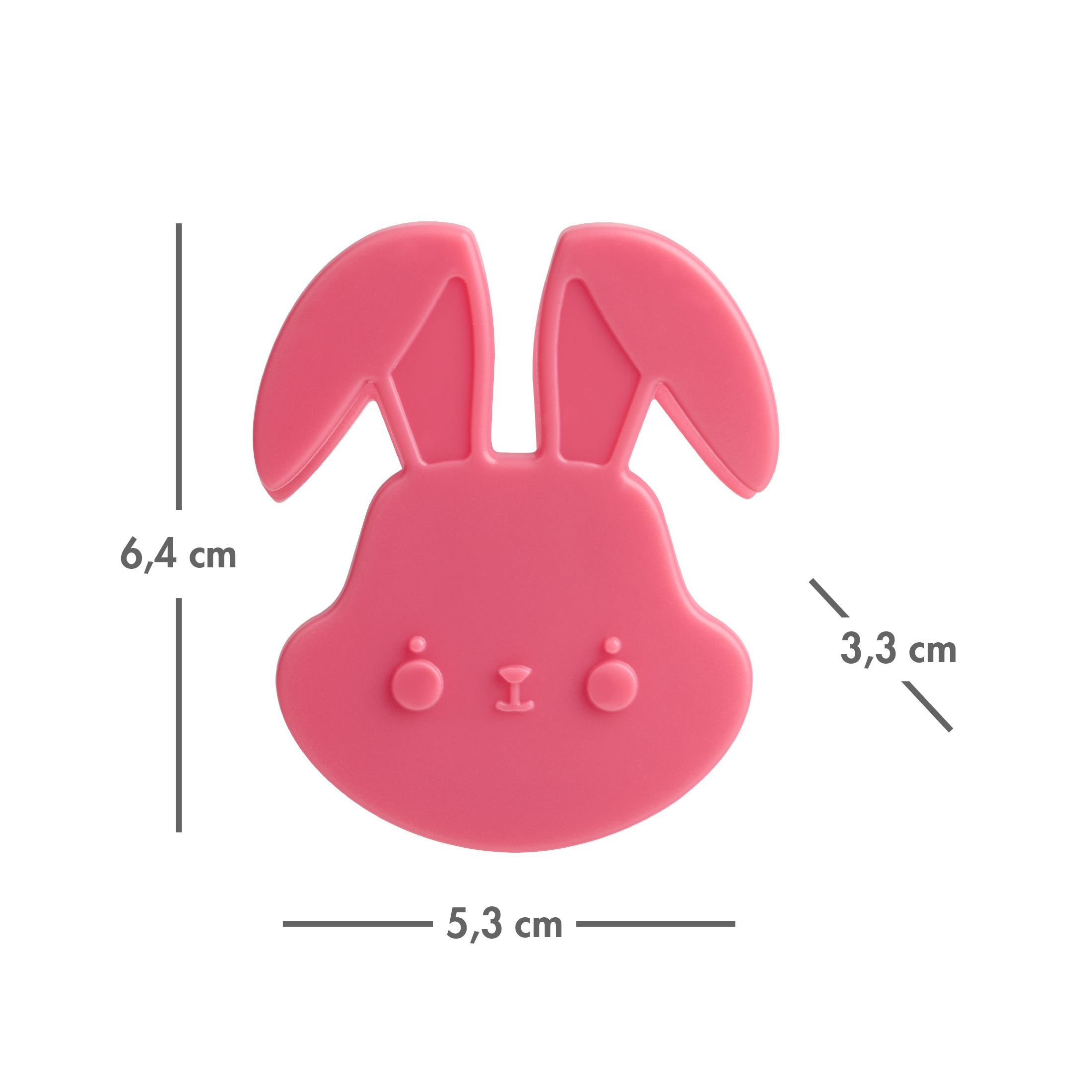 Tout pour célébrer – Lot de 3 pinces à sacs de cuisine en forme de lapin, en rose foncé, rose pâle et violet doux