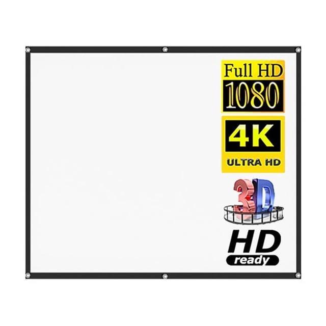 Écran de Projecteur 4:3 84 120 150 Pouces HD Pliable Portable Anti-Froissement Films de Projection pour Maison, Fête, Bureau, Salle de Classe, Sans Plis