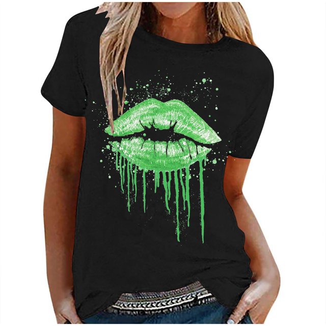 Birdeem T-Shirt Mode Femme Imprimé Col Rond Manches Courtes Blouse Ample