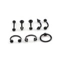 thumbnail image 2 of Circular Barbell Horseshoe Curve Spike Stainless Steel Body Piercing Jewelry BK, 2 of 9