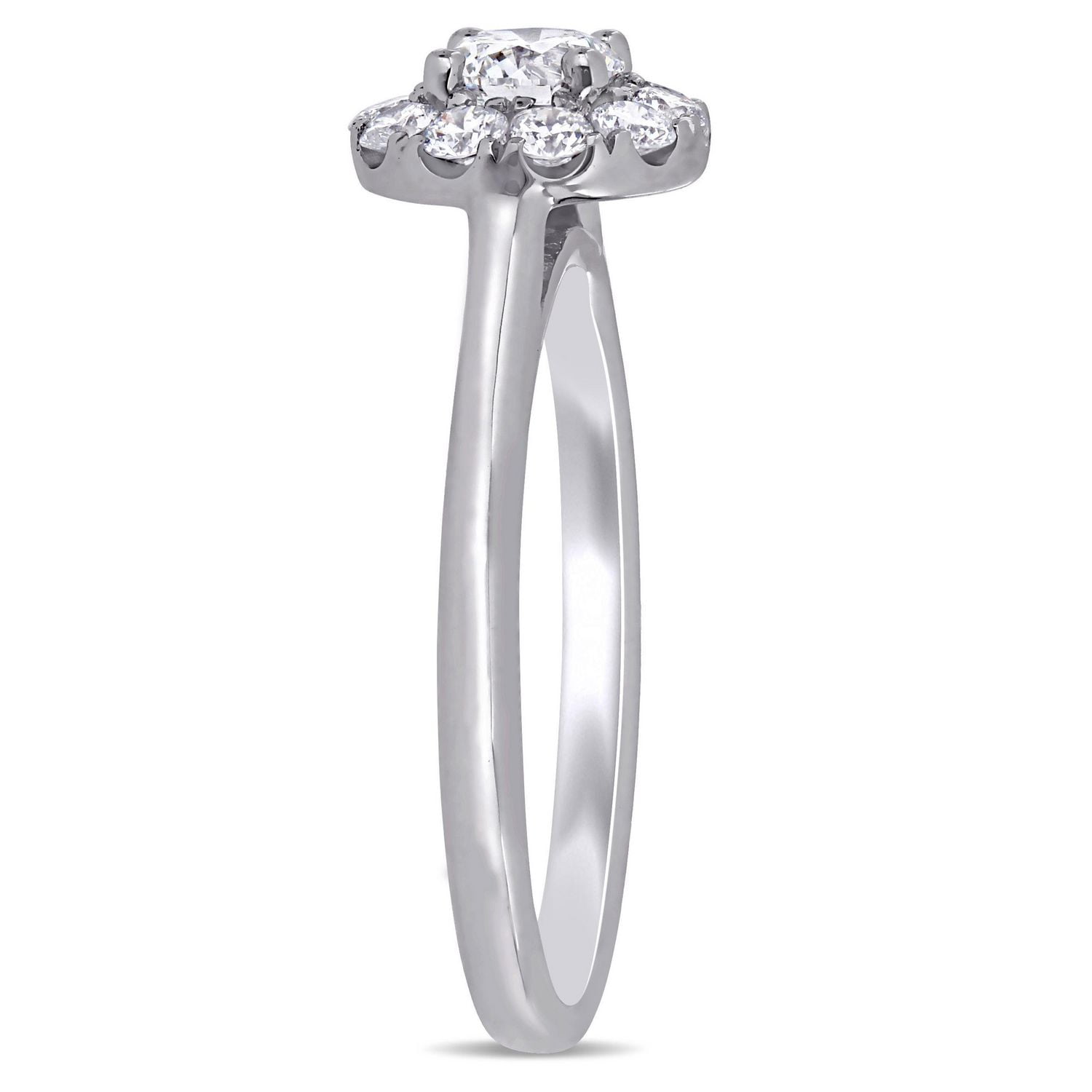 Bague de fiançailles Miabella avec diamants de laboratoire 3/4 CT poids total en or blanc 14K