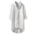 thumbnail image 1 of Women‘s Casual Linen Blouses Tops Long Sleeve Button Down Shirts, 1 of 6